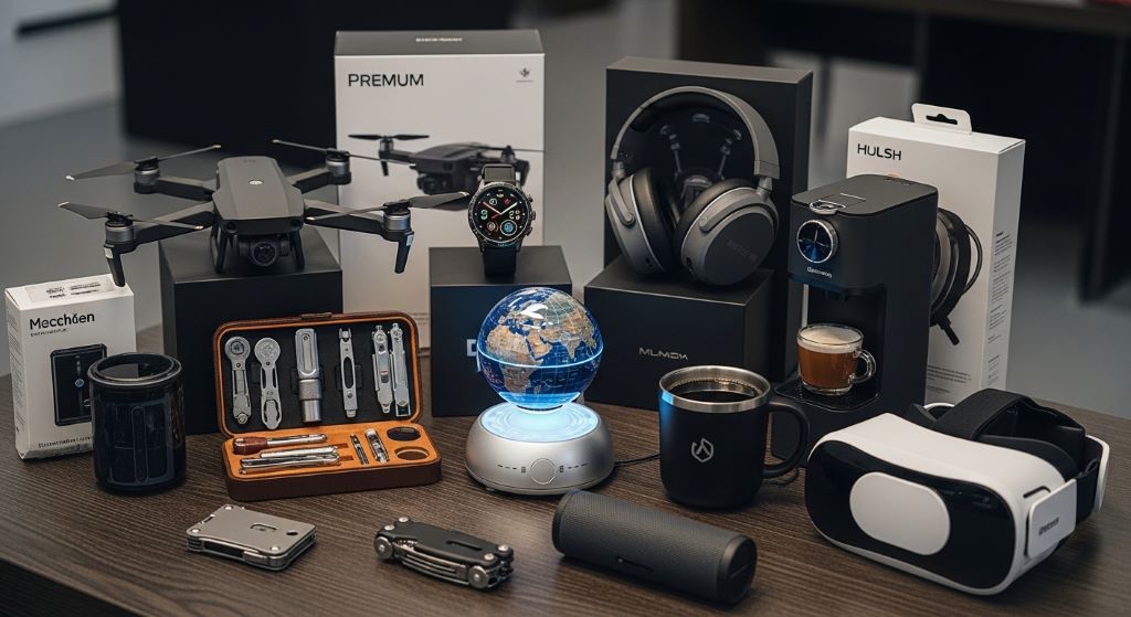 collection of innovative gifts and tech gadgets for men