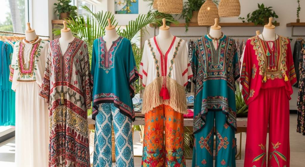 Lightweight resort dresses inspired by Latin American textiles