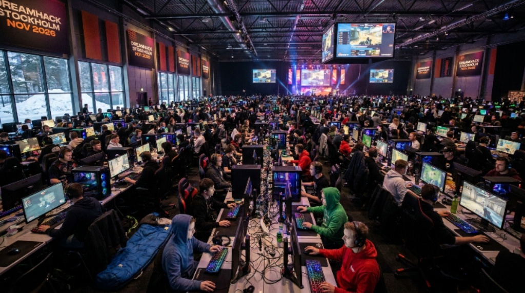 LAN party hall filled with gamers at DreamHack Stockholm November 2026
