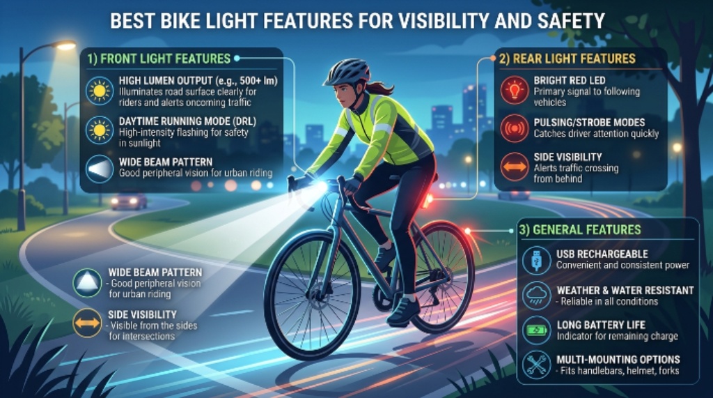 Best bike light features for visibility and safety