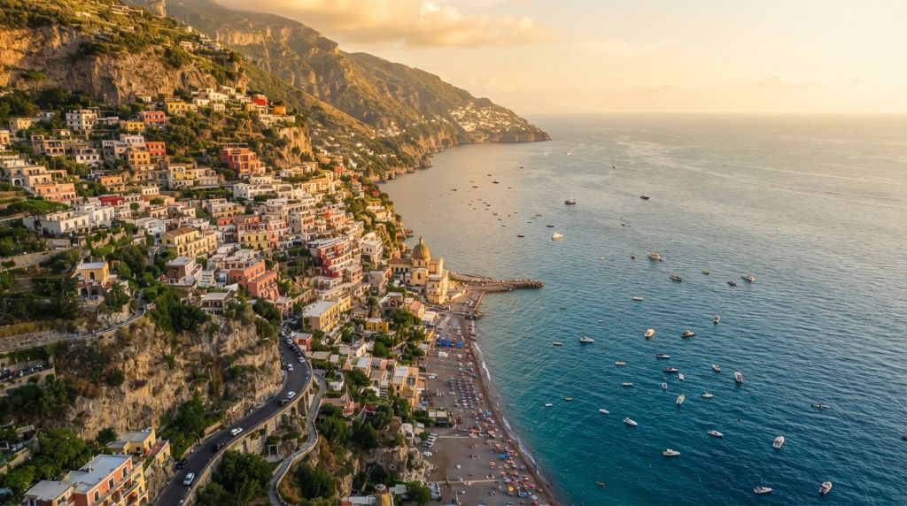 Aerial drone view helping travelers explore scenic locations